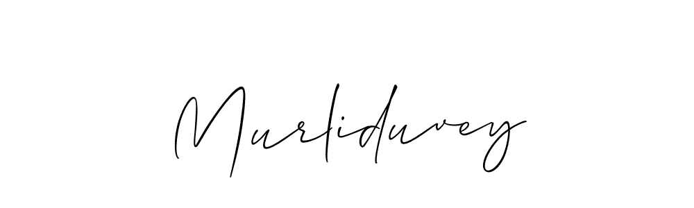 It looks lik you need a new signature style for name Murliduvey. Design unique handwritten (Allison_Script) signature with our free signature maker in just a few clicks. Murliduvey signature style 2 images and pictures png