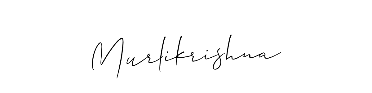 if you are searching for the best signature style for your name Murlikrishna. so please give up your signature search. here we have designed multiple signature styles  using Allison_Script. Murlikrishna signature style 2 images and pictures png