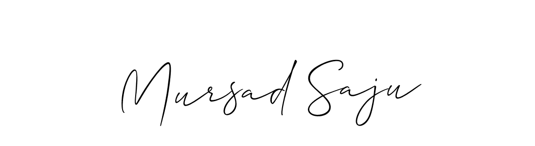 Create a beautiful signature design for name Mursad Saju. With this signature (Allison_Script) fonts, you can make a handwritten signature for free. Mursad Saju signature style 2 images and pictures png