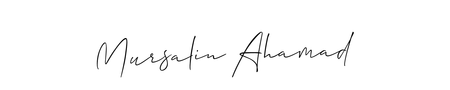 How to Draw Mursalin Ahamad signature style? Allison_Script is a latest design signature styles for name Mursalin Ahamad. Mursalin Ahamad signature style 2 images and pictures png