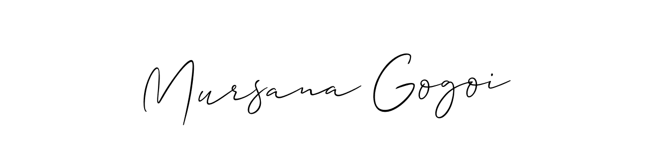 Use a signature maker to create a handwritten signature online. With this signature software, you can design (Allison_Script) your own signature for name Mursana Gogoi. Mursana Gogoi signature style 2 images and pictures png
