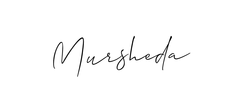 Make a beautiful signature design for name Mursheda. With this signature (Allison_Script) style, you can create a handwritten signature for free. Mursheda signature style 2 images and pictures png