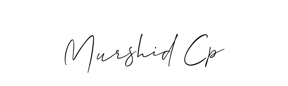 Use a signature maker to create a handwritten signature online. With this signature software, you can design (Allison_Script) your own signature for name Murshid Cp. Murshid Cp signature style 2 images and pictures png