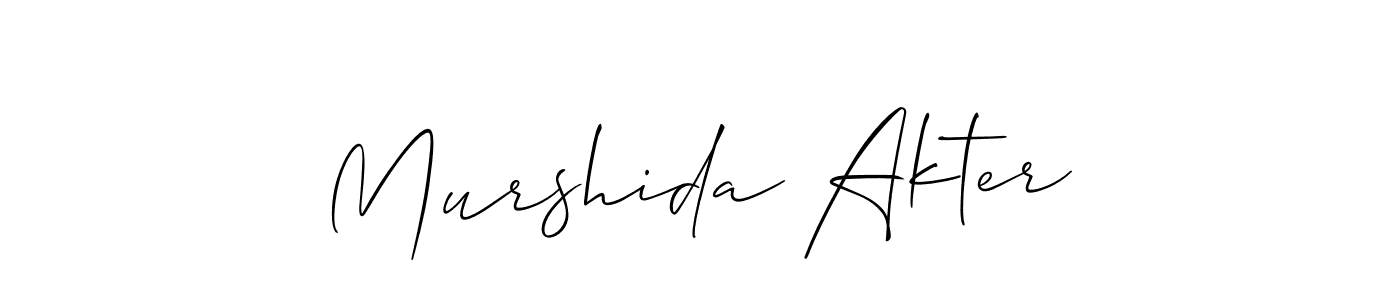 Design your own signature with our free online signature maker. With this signature software, you can create a handwritten (Allison_Script) signature for name Murshida Akter. Murshida Akter signature style 2 images and pictures png