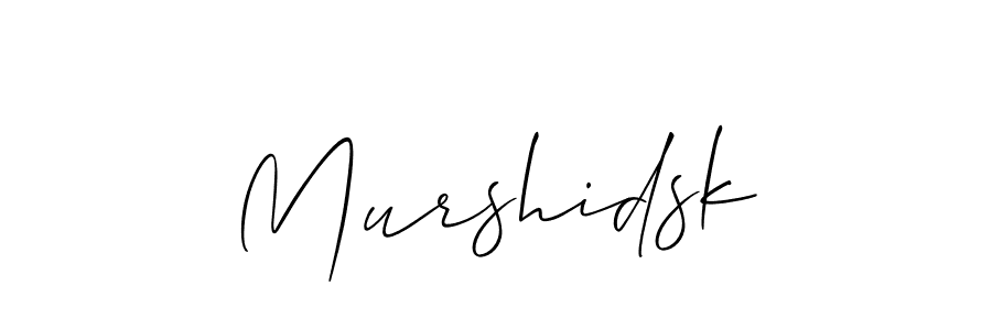 Allison_Script is a professional signature style that is perfect for those who want to add a touch of class to their signature. It is also a great choice for those who want to make their signature more unique. Get Murshidsk name to fancy signature for free. Murshidsk signature style 2 images and pictures png