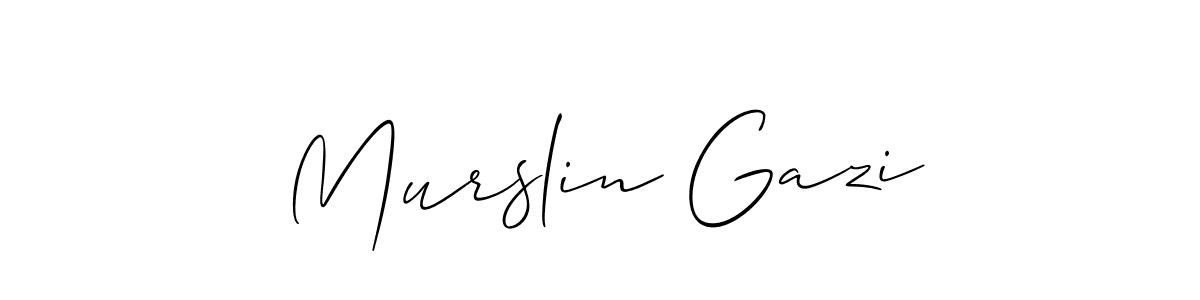 How to make Murslin Gazi name signature. Use Allison_Script style for creating short signs online. This is the latest handwritten sign. Murslin Gazi signature style 2 images and pictures png