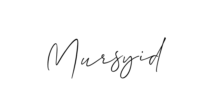 How to make Mursyid name signature. Use Allison_Script style for creating short signs online. This is the latest handwritten sign. Mursyid signature style 2 images and pictures png