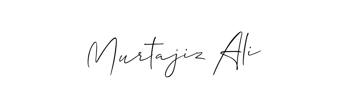 if you are searching for the best signature style for your name Murtajiz Ali. so please give up your signature search. here we have designed multiple signature styles  using Allison_Script. Murtajiz Ali signature style 2 images and pictures png
