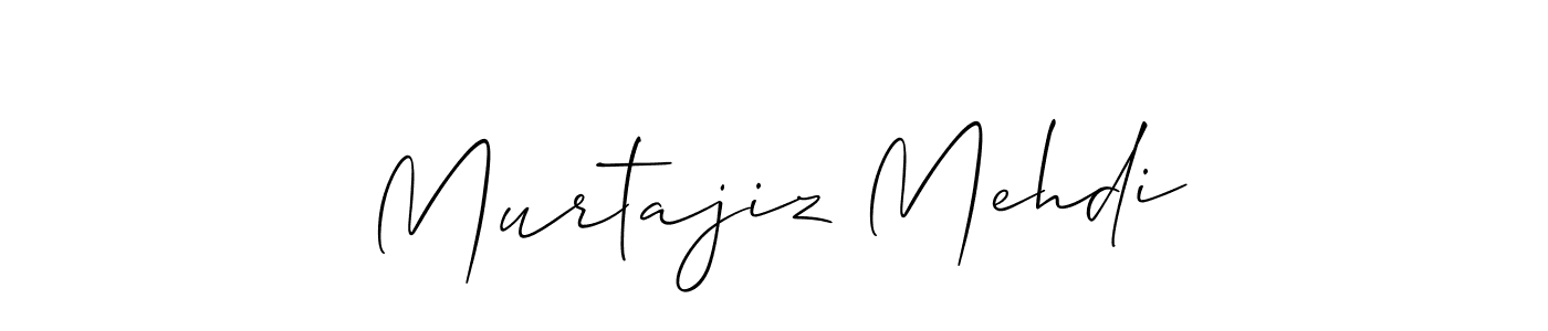 You should practise on your own different ways (Allison_Script) to write your name (Murtajiz Mehdi) in signature. don't let someone else do it for you. Murtajiz Mehdi signature style 2 images and pictures png