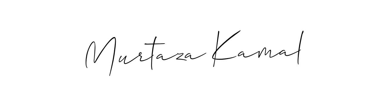 Allison_Script is a professional signature style that is perfect for those who want to add a touch of class to their signature. It is also a great choice for those who want to make their signature more unique. Get Murtaza Kamal name to fancy signature for free. Murtaza Kamal signature style 2 images and pictures png