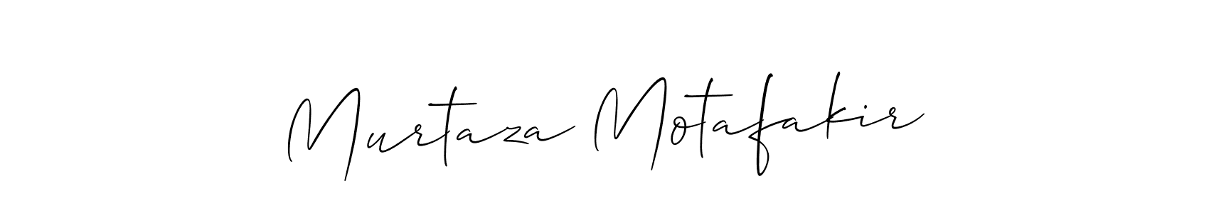 Make a short Murtaza Motafakir signature style. Manage your documents anywhere anytime using Allison_Script. Create and add eSignatures, submit forms, share and send files easily. Murtaza Motafakir signature style 2 images and pictures png