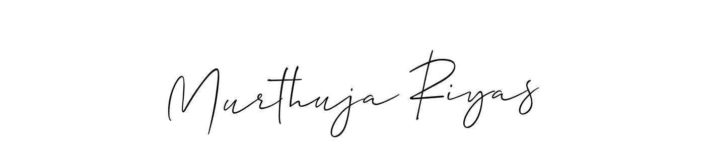 How to make Murthuja Riyas signature? Allison_Script is a professional autograph style. Create handwritten signature for Murthuja Riyas name. Murthuja Riyas signature style 2 images and pictures png