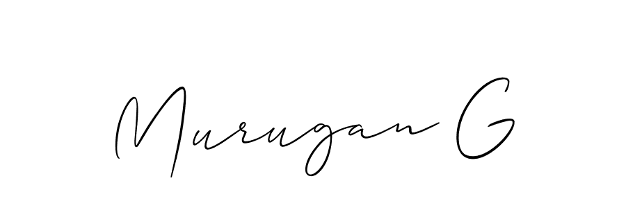 How to make Murugan G name signature. Use Allison_Script style for creating short signs online. This is the latest handwritten sign. Murugan G signature style 2 images and pictures png