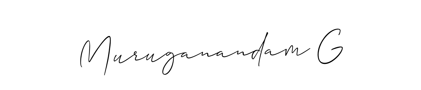 Create a beautiful signature design for name Muruganandam G. With this signature (Allison_Script) fonts, you can make a handwritten signature for free. Muruganandam G signature style 2 images and pictures png