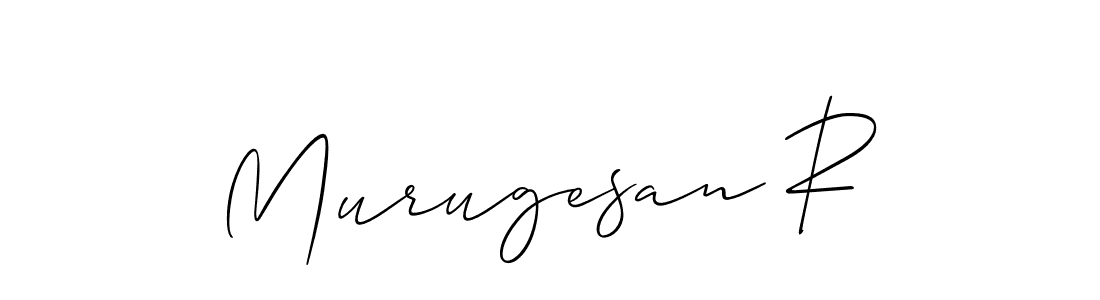 Use a signature maker to create a handwritten signature online. With this signature software, you can design (Allison_Script) your own signature for name Murugesan R. Murugesan R signature style 2 images and pictures png