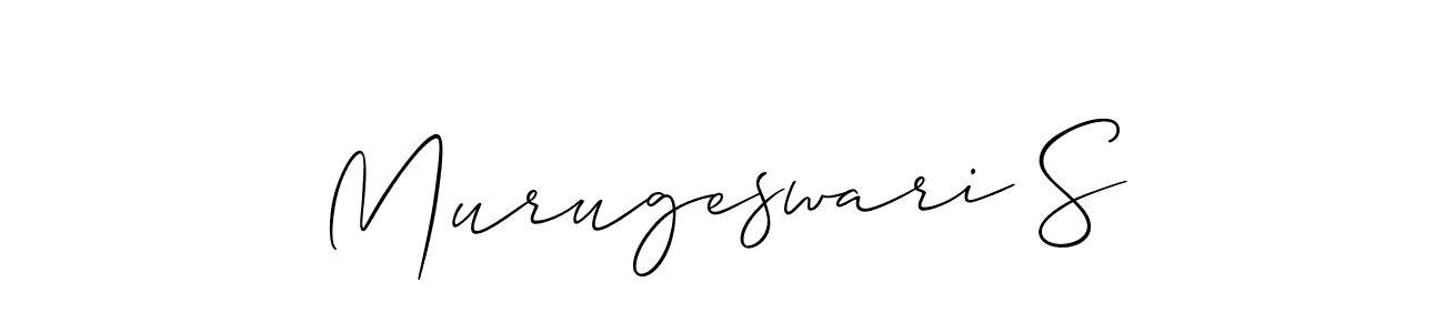 Make a short Murugeswari S signature style. Manage your documents anywhere anytime using Allison_Script. Create and add eSignatures, submit forms, share and send files easily. Murugeswari S signature style 2 images and pictures png