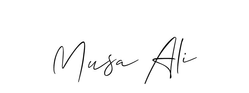 Also You can easily find your signature by using the search form. We will create Musa Ali name handwritten signature images for you free of cost using Allison_Script sign style. Musa Ali signature style 2 images and pictures png