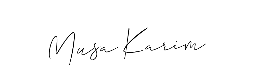 Design your own signature with our free online signature maker. With this signature software, you can create a handwritten (Allison_Script) signature for name Musa Karim. Musa Karim signature style 2 images and pictures png