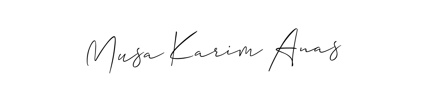 Also You can easily find your signature by using the search form. We will create Musa Karim Anas name handwritten signature images for you free of cost using Allison_Script sign style. Musa Karim Anas signature style 2 images and pictures png