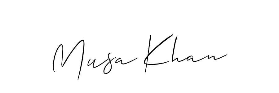 Use a signature maker to create a handwritten signature online. With this signature software, you can design (Allison_Script) your own signature for name Musa Khan. Musa Khan signature style 2 images and pictures png