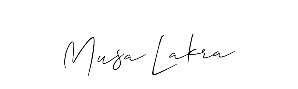 Make a beautiful signature design for name Musa Lakra. With this signature (Allison_Script) style, you can create a handwritten signature for free. Musa Lakra signature style 2 images and pictures png