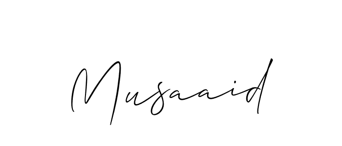 Allison_Script is a professional signature style that is perfect for those who want to add a touch of class to their signature. It is also a great choice for those who want to make their signature more unique. Get Musaaid name to fancy signature for free. Musaaid signature style 2 images and pictures png