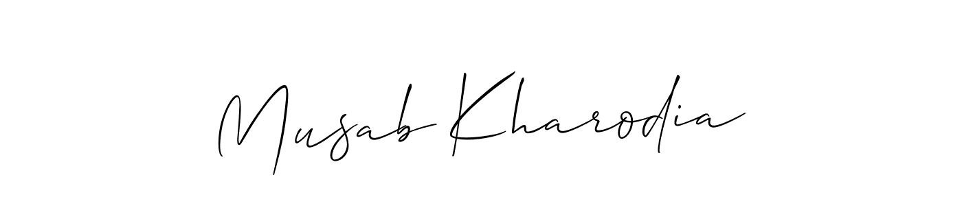 This is the best signature style for the Musab Kharodia name. Also you like these signature font (Allison_Script). Mix name signature. Musab Kharodia signature style 2 images and pictures png