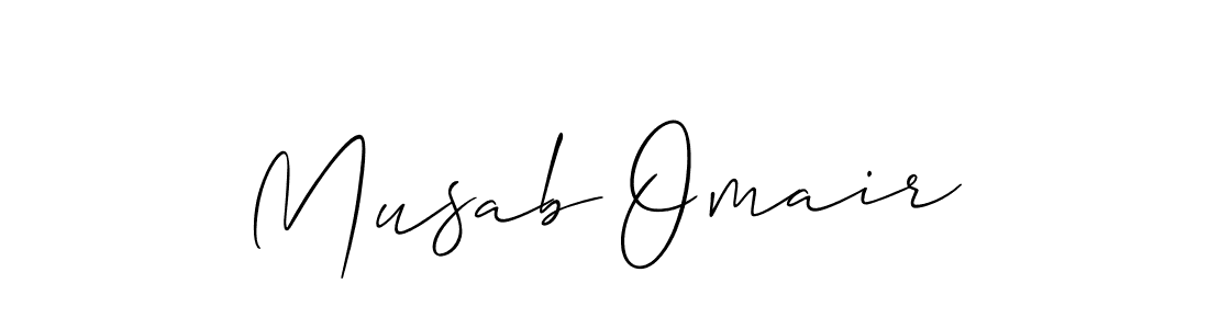 Musab Omair stylish signature style. Best Handwritten Sign (Allison_Script) for my name. Handwritten Signature Collection Ideas for my name Musab Omair. Musab Omair signature style 2 images and pictures png