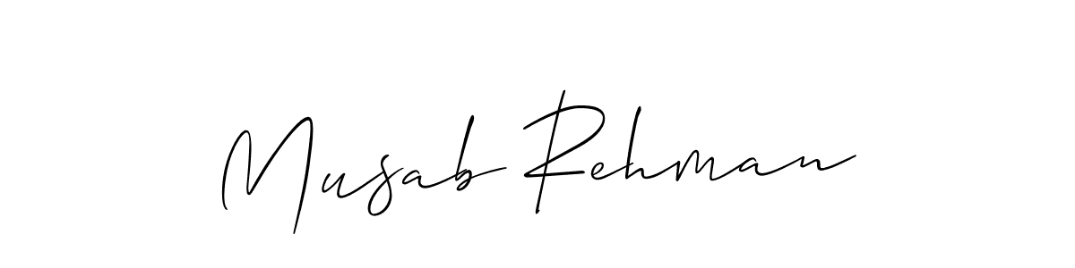 Musab Rehman stylish signature style. Best Handwritten Sign (Allison_Script) for my name. Handwritten Signature Collection Ideas for my name Musab Rehman. Musab Rehman signature style 2 images and pictures png