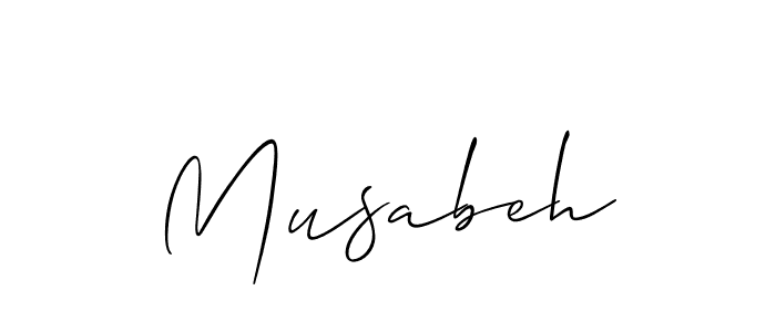 Also we have Musabeh name is the best signature style. Create professional handwritten signature collection using Allison_Script autograph style. Musabeh signature style 2 images and pictures png