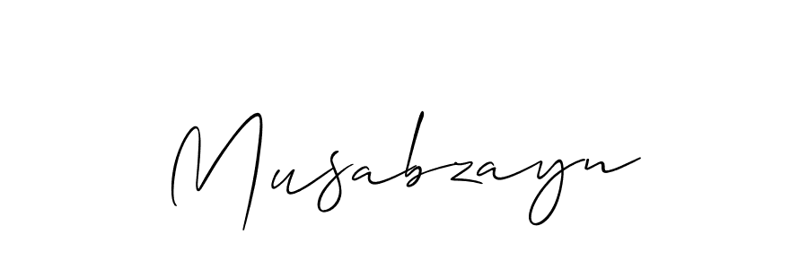 Create a beautiful signature design for name Musabzayn. With this signature (Allison_Script) fonts, you can make a handwritten signature for free. Musabzayn signature style 2 images and pictures png