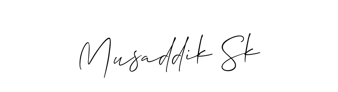 Also we have Musaddik Sk name is the best signature style. Create professional handwritten signature collection using Allison_Script autograph style. Musaddik Sk signature style 2 images and pictures png