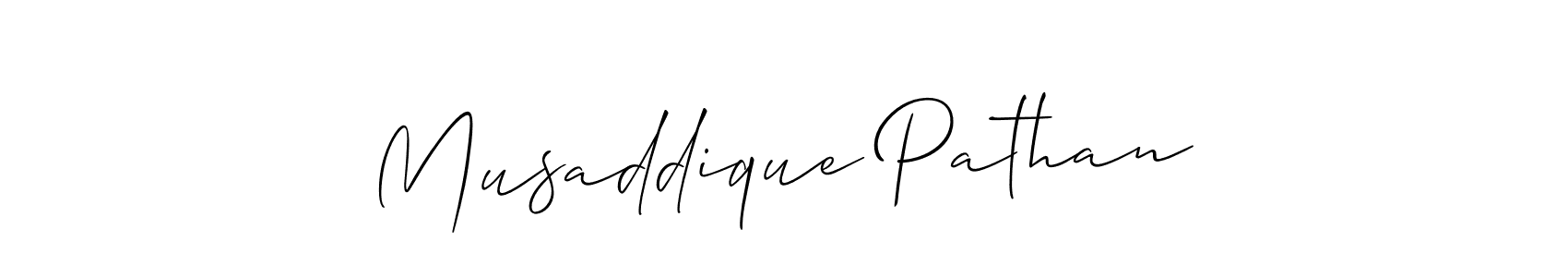 How to make Musaddique Pathan signature? Allison_Script is a professional autograph style. Create handwritten signature for Musaddique Pathan name. Musaddique Pathan signature style 2 images and pictures png