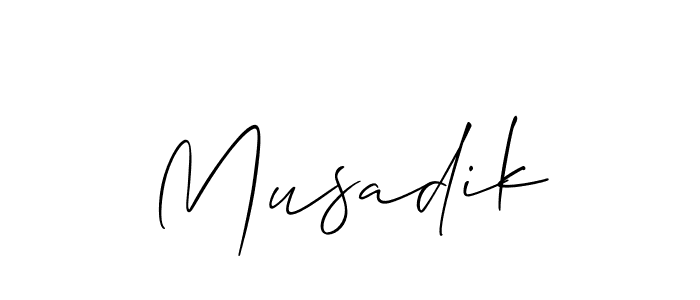 Also we have Musadik name is the best signature style. Create professional handwritten signature collection using Allison_Script autograph style. Musadik signature style 2 images and pictures png