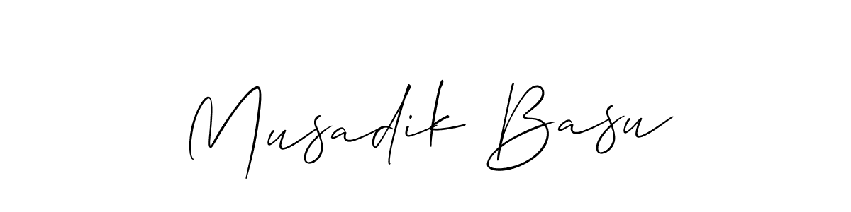 You should practise on your own different ways (Allison_Script) to write your name (Musadik Basu) in signature. don't let someone else do it for you. Musadik Basu signature style 2 images and pictures png