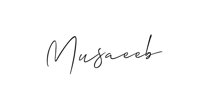 Also You can easily find your signature by using the search form. We will create Musaeeb name handwritten signature images for you free of cost using Allison_Script sign style. Musaeeb signature style 2 images and pictures png
