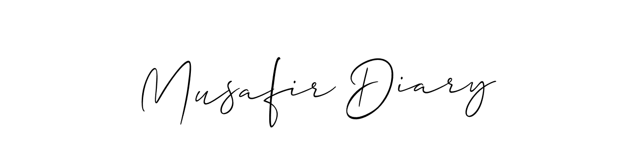 The best way (Allison_Script) to make a short signature is to pick only two or three words in your name. The name Musafir Diary include a total of six letters. For converting this name. Musafir Diary signature style 2 images and pictures png
