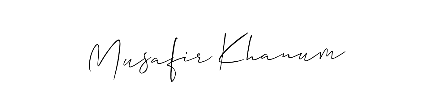 How to make Musafir Khanum signature? Allison_Script is a professional autograph style. Create handwritten signature for Musafir Khanum name. Musafir Khanum signature style 2 images and pictures png