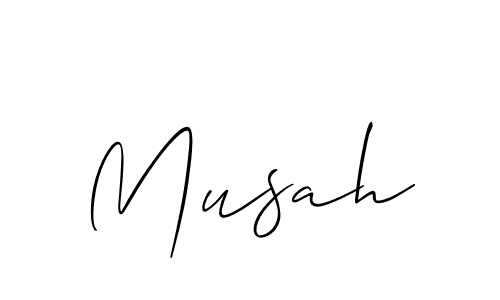 Musah stylish signature style. Best Handwritten Sign (Allison_Script) for my name. Handwritten Signature Collection Ideas for my name Musah. Musah signature style 2 images and pictures png