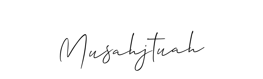Allison_Script is a professional signature style that is perfect for those who want to add a touch of class to their signature. It is also a great choice for those who want to make their signature more unique. Get Musahjtuah name to fancy signature for free. Musahjtuah signature style 2 images and pictures png