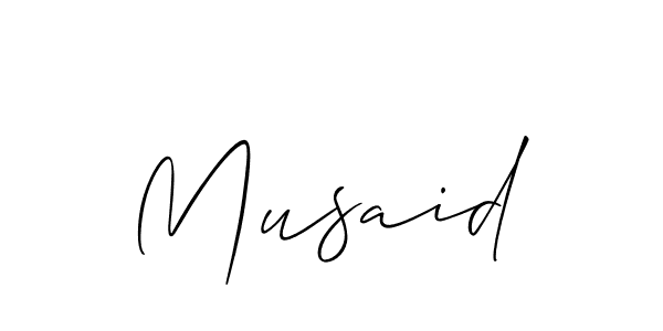 Design your own signature with our free online signature maker. With this signature software, you can create a handwritten (Allison_Script) signature for name Musaid. Musaid signature style 2 images and pictures png