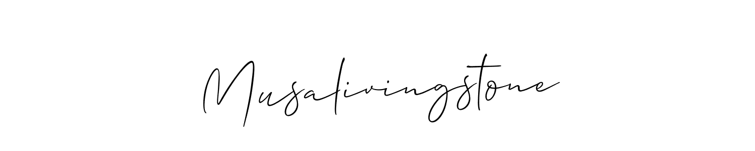 How to Draw Musalivingstone signature style? Allison_Script is a latest design signature styles for name Musalivingstone. Musalivingstone signature style 2 images and pictures png