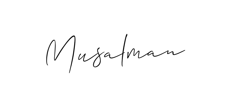 Create a beautiful signature design for name Musalman. With this signature (Allison_Script) fonts, you can make a handwritten signature for free. Musalman signature style 2 images and pictures png