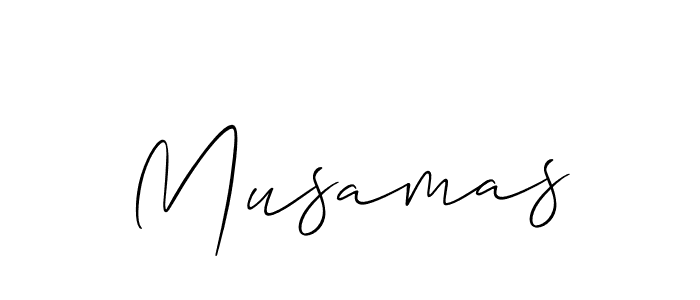 Use a signature maker to create a handwritten signature online. With this signature software, you can design (Allison_Script) your own signature for name Musamas. Musamas signature style 2 images and pictures png