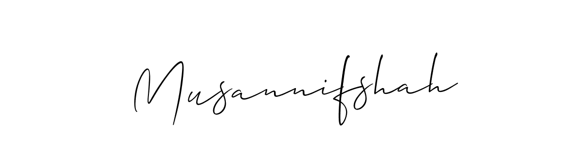 Also You can easily find your signature by using the search form. We will create Musannifshah name handwritten signature images for you free of cost using Allison_Script sign style. Musannifshah signature style 2 images and pictures png