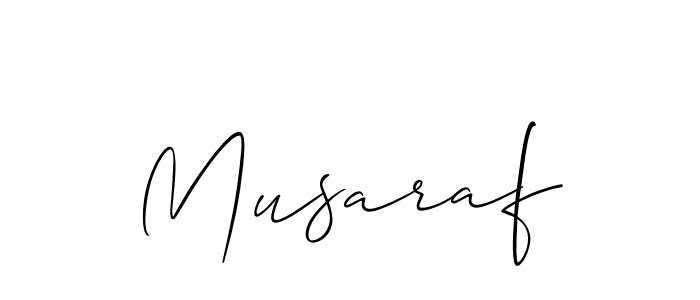 Also we have Musaraf name is the best signature style. Create professional handwritten signature collection using Allison_Script autograph style. Musaraf signature style 2 images and pictures png