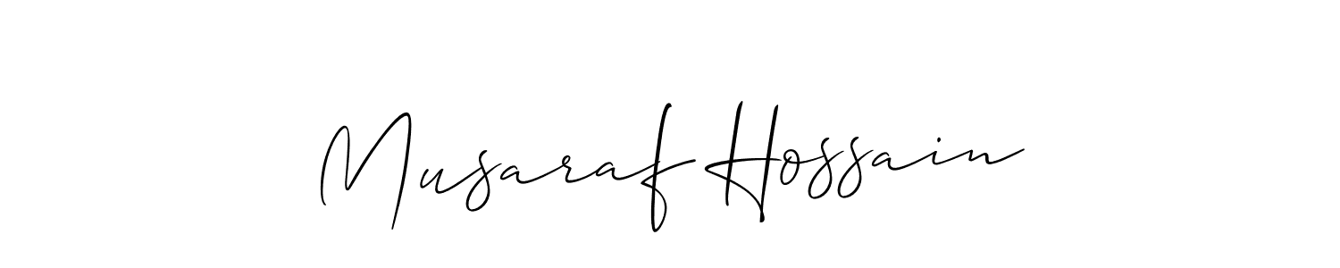 Similarly Allison_Script is the best handwritten signature design. Signature creator online .You can use it as an online autograph creator for name Musaraf Hossain. Musaraf Hossain signature style 2 images and pictures png