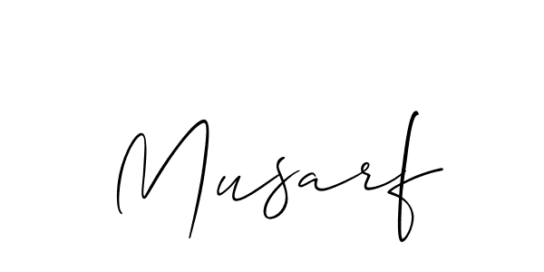 Use a signature maker to create a handwritten signature online. With this signature software, you can design (Allison_Script) your own signature for name Musarf. Musarf signature style 2 images and pictures png