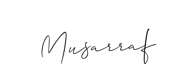 Design your own signature with our free online signature maker. With this signature software, you can create a handwritten (Allison_Script) signature for name Musarraf. Musarraf signature style 2 images and pictures png