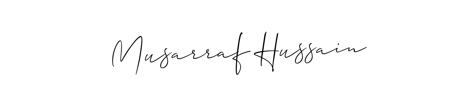 Design your own signature with our free online signature maker. With this signature software, you can create a handwritten (Allison_Script) signature for name Musarraf Hussain. Musarraf Hussain signature style 2 images and pictures png